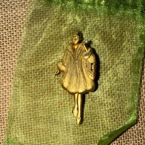 AJC Vintage “After Taxes” Elegant Gold Brooch Pin